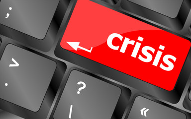 Poster - crisis risk management key showing business insurance vector