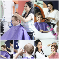 Wall Mural - Beauty salon collage