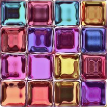 The Colorful Tiles From The Shiny Glass Blocks.