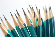 Set Of Sharpened Green Pencils