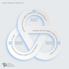Wall Mural - vector graphic #trefoil knot, 3-step process