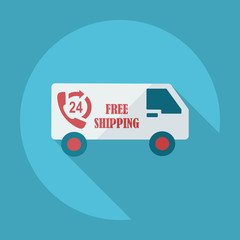 Flat modern design with shadow icons car shipping