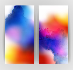 Aufkleber - set of two banners, abstract headers with bright blots