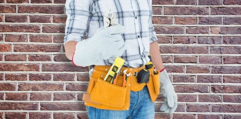 Poster - Technician with tool belt around waist
