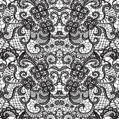 Lace seamless pattern with flowers