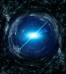 Wall Mural - beautiful space background with rays and stars