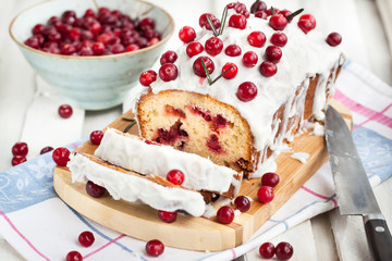 Wall Mural - Delicious homemade cranberry loaf cake