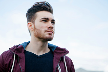 Wall Mural - Casual cool young man with beard