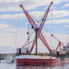 Wall Mural - Dredger ship navy