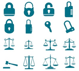 Sticker - Sécurité et justice en 16 icônes