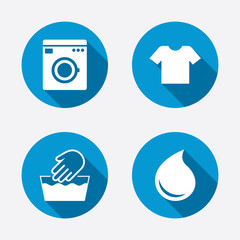Poster - Wash icon. Not machine washable symbol.