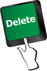 Poster - Computer keyboard - Red key Delete, business concept vector