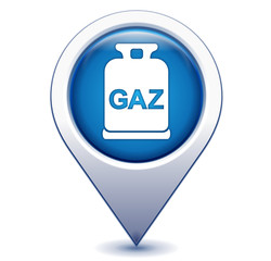 Sticker - bouteille de gaz sur marqueur géolocalisation bleu