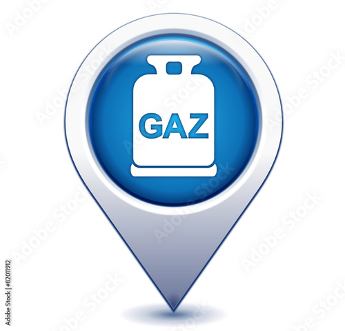 Fotografiet bouteille de gaz sur marqueur géolocalisation bleu