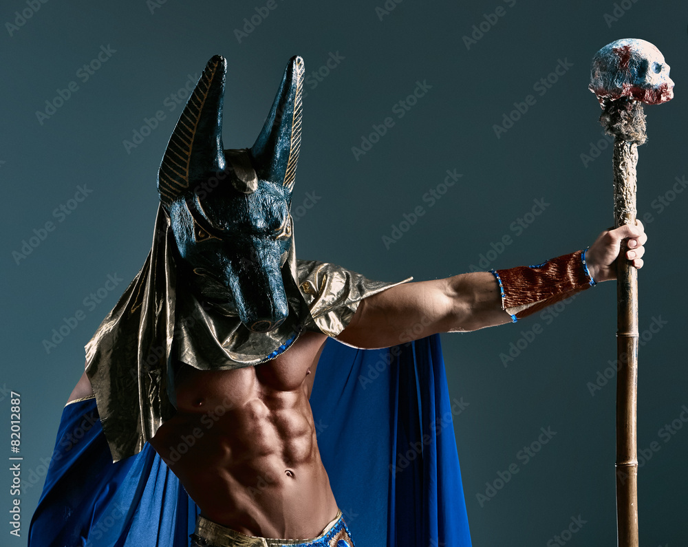 The Man In The Image Of Ancient Egyptian Pharaoh With A Mask On Wall Mural