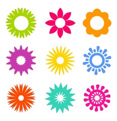 Wall Mural - flowers icons