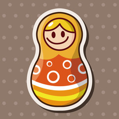 Matryoshka , Russian traditional wooden doll, vector pattern, el