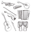 © Ghen - folk musical instruments drawing set