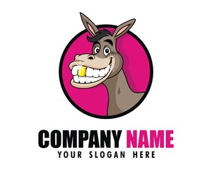 Wall Mural - donkey truck pink logo image vector