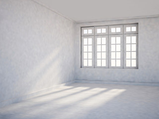 Wall Mural - white room with a big window,