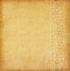 Canvas Print - Beige background. Old paper with oriental ornament..