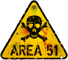 Area 51 Warning Sign, Vector Illustration