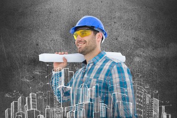 Poster - Smiling architect looking away