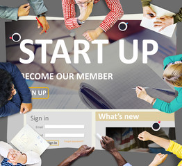 Sticker - Start up Registration Member Joining Account Concept
