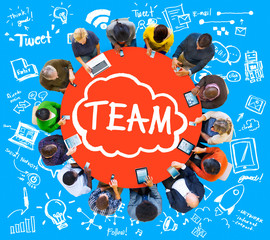 Sticker - Team Teamwork Support Collaboration Togetherness Help Concept
