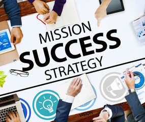 Wall Mural - Mission Success Strategy Achievement Strategy Concept