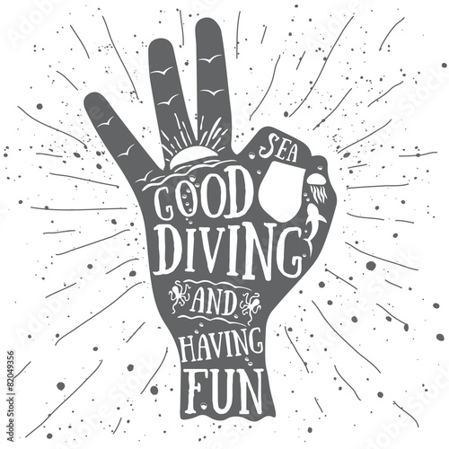 Ok sign premium vector graphic for scuba diving Buy this stock vector