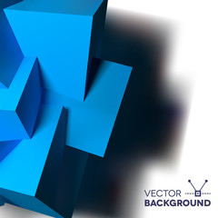 Poster - Abstract background with overlapping blue cubes