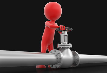 Poster - Pipeline and Man (clipping path included)