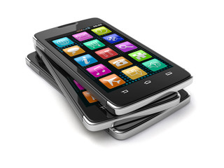 Poster - Touchscreen smartphone (clipping path included)