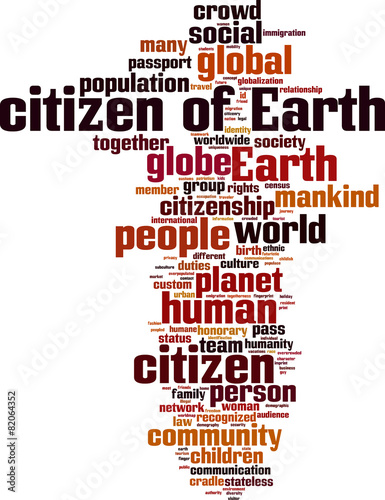 Citizen of Earth word cloud concept. Vector illustration