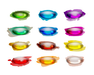 Poster - Set of glossy button icons for your design