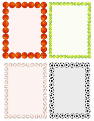 Sticker - sport balls border collection