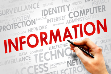 Poster - INFORMATION word cloud, security concept
