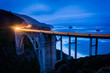 The Bixby Creek Bridge at night, in Big Sur, California.
