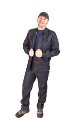 Wall Mural - Worker in opened winter workwear