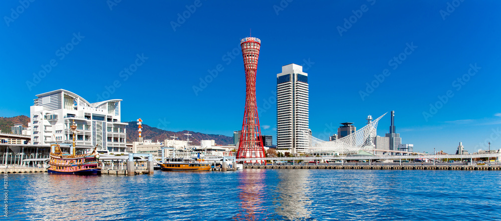 Panorama view of Kobe tower - obrazy, fototapety, plakaty 