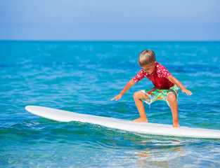 Wall Mural - Boy with surf