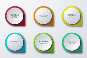 Wall Mural - Vector modern colorful bubble speech icons set