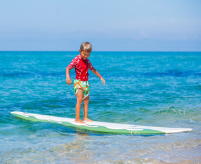 Canvas Print - Boy with surf