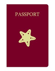 Poster - Etoile de mer sur un passeport