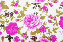Vintage Style Of Tapestry Flowers Fabric Pattern Background