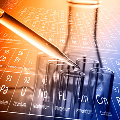 Wall Mural - dropping chemical liquid to test tube