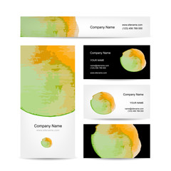 Canvas Print - Business cards design, abstract watercolor background