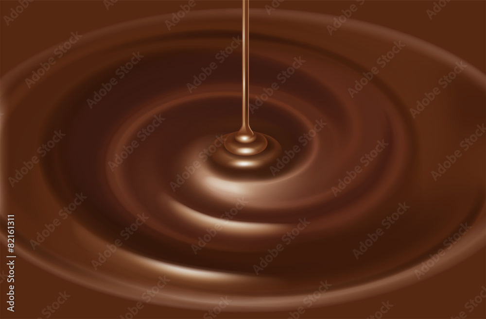 Illustration of the chocolate source. - obrazy, fototapety, plakaty 