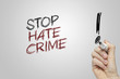 Hand writing stop hate crime